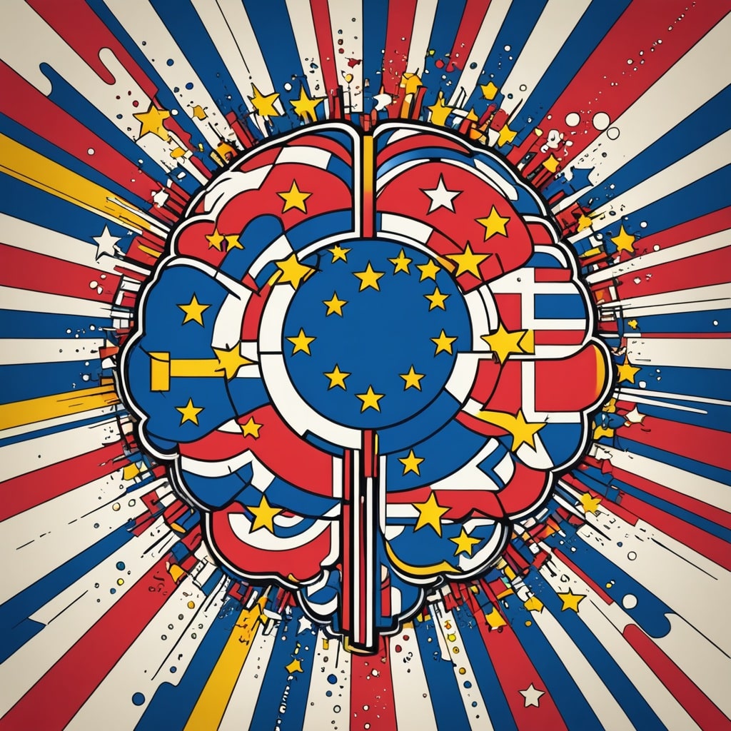 cerveau stylisé aux couleurs de l'union européenne
